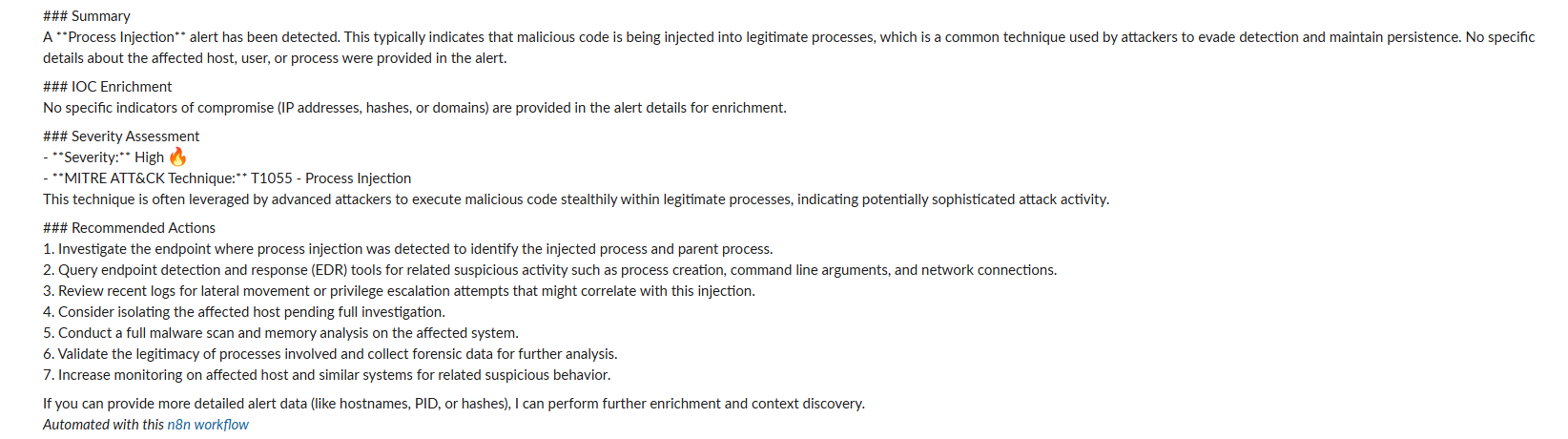 Process Injection Alert